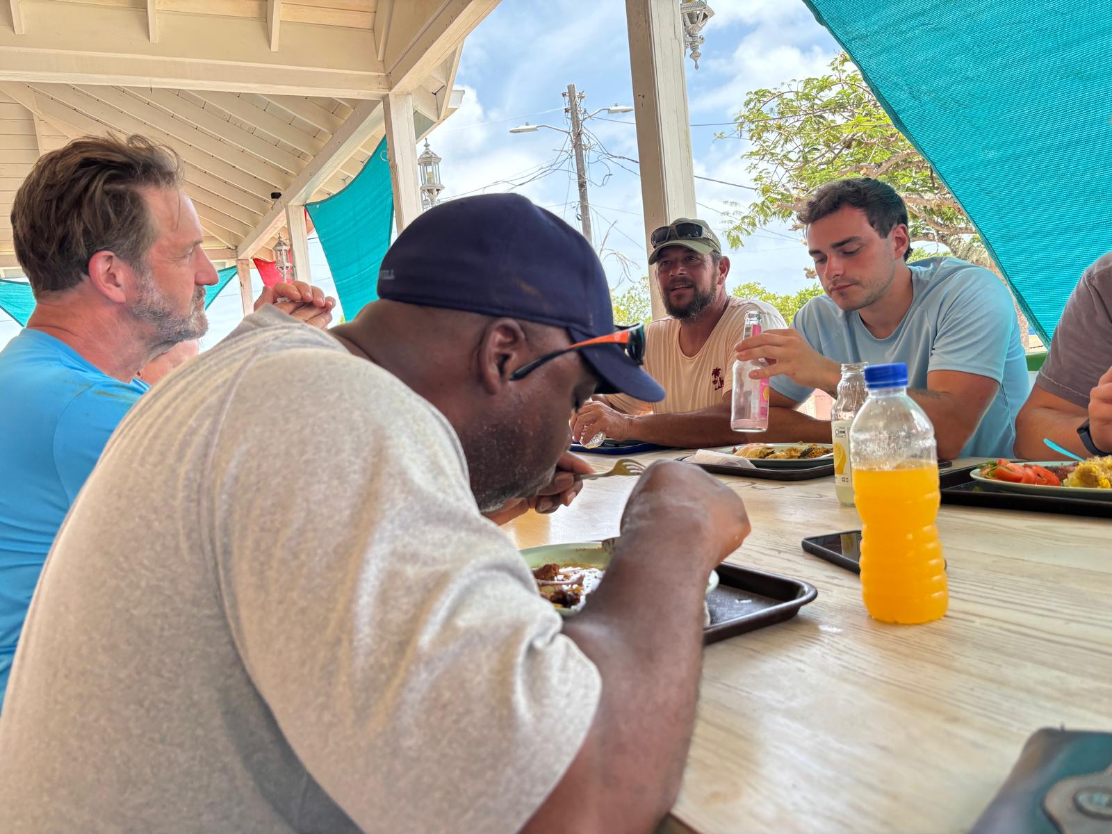 Sharing a meal and stories together