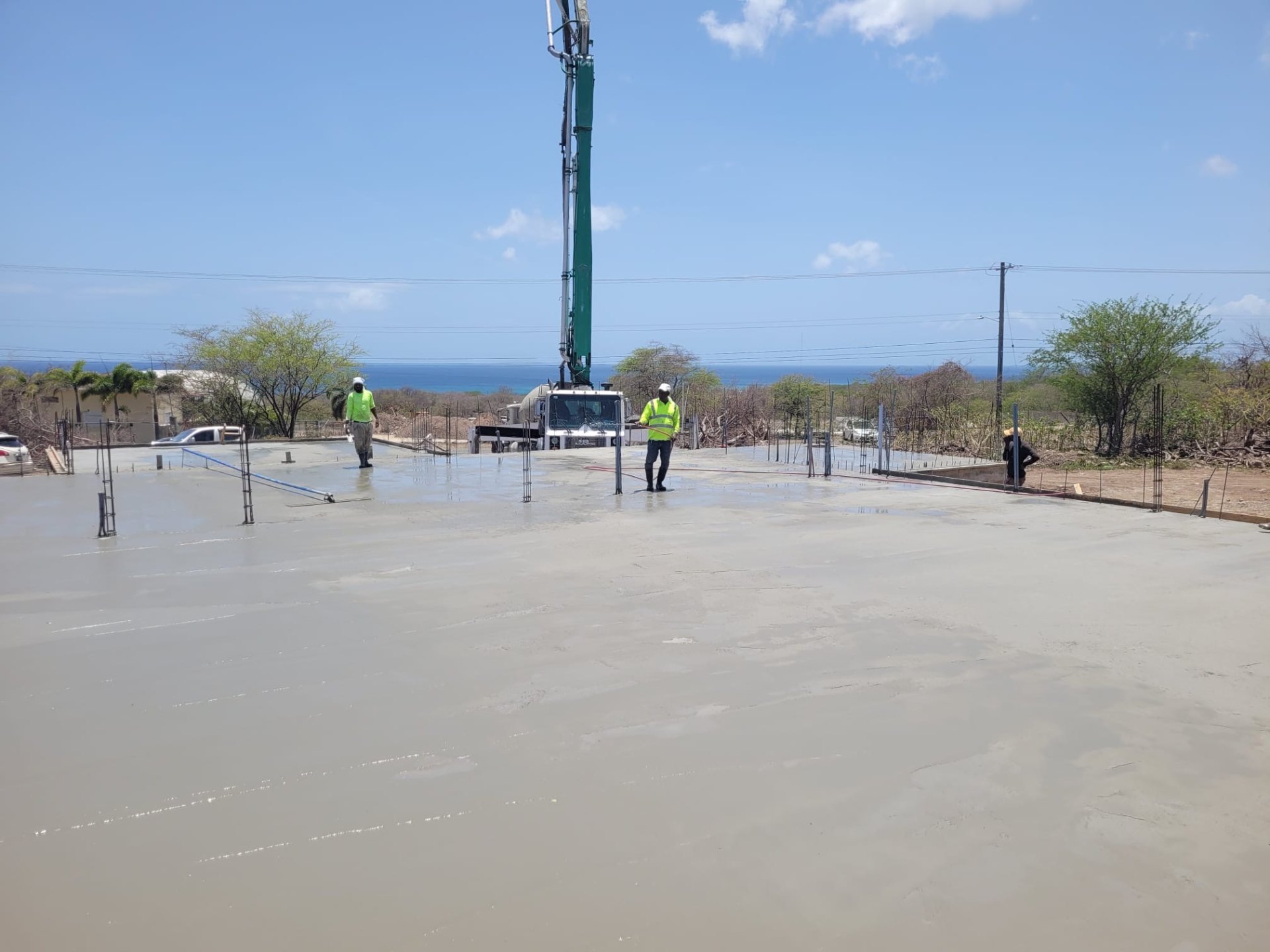 Pouring the foundation slab